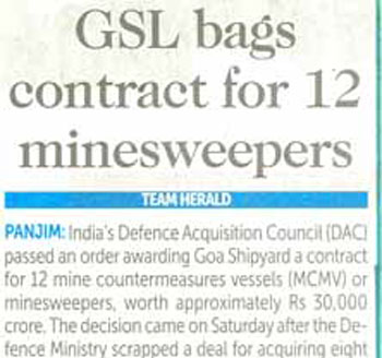 GSL bags contract for 12 minesweepers