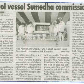 Patrol vessel Sumedha commissioned