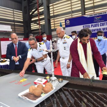 जीएसएल ने भारतीय तटरक्षक बल के लिए 02 प्रदूषण नियंत्रण जहाजों का उत्पादन शुरू किया